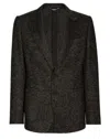 Dolce & Gabbana Dark Grey Tweed Single Breasted Jacket In Black