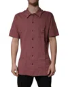 Dolce & Gabbana Dark Pink Button Down Casual Polo Men Shirt In Pink