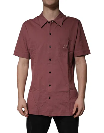 DOLCE & GABBANA DOLCE & GABBANA DARK PINK BUTTON DOWN CASUAL POLO MEN MEN'S SHIRT