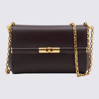 Dolce & Gabbana Dark Purple Leather Marlene Crossbody Bag In Brown