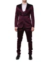 Dolce & Gabbana Dark Purple Silk 3piece Single Breasted Suit In Brown