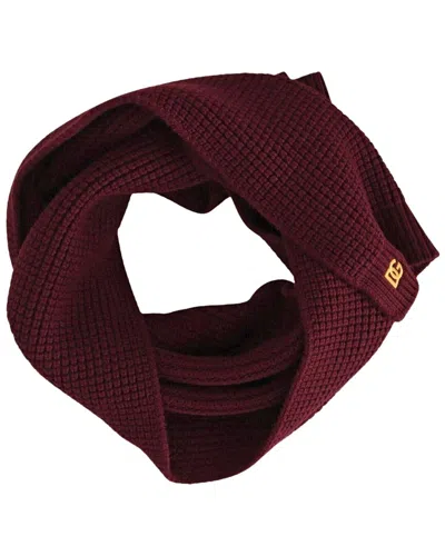 Dolce & Gabbana Dark Red Cashmere Logo Wrap Shawl