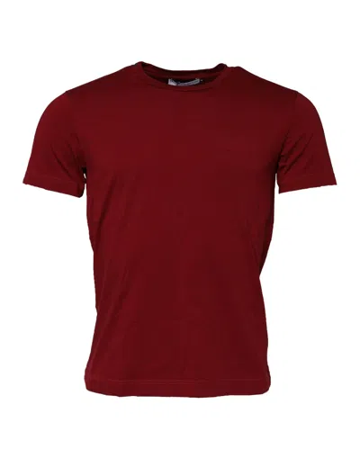 Pre-owned Dolce & Gabbana Dark Red Men Crew Neck Short Sleeve Men's T-shirt ()