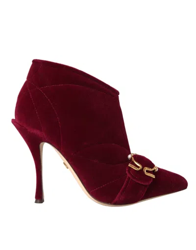 Dolce & Gabbana Ankle Boots In Burgundy