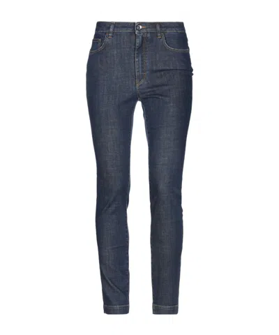 Dolce & Gabbana Dark Stretch Denim Jeans In Animal Print