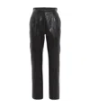 Dolce & Gabbana Dart-detailing Leather Trousers In Black