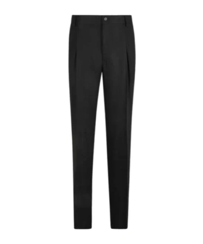 Dolce & Gabbana Dart-detailing Wide-leg Trousers In Black