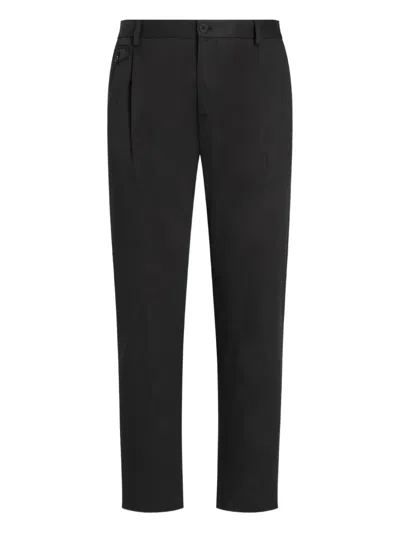 Dolce & Gabbana Dart-front Tailored Trousers In Black