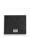 Dolce & Gabbana Black Textured Calf Leather Bi-fold Wallet In Black