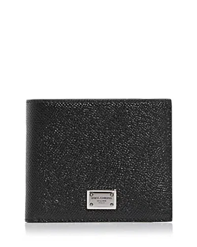 Dolce & Gabbana Black Logo Plaque Bifold Leather Wallet