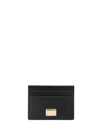 Dolce & Gabbana Dauphine Calfskin Card Holder In Black