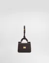 Dolce & Gabbana Textured Leather Mini Bag Wallet In Burgundy