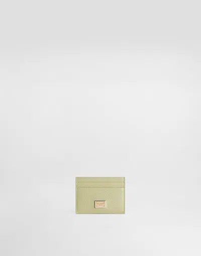 Dolce & Gabbana Dauphine Calfskin Card Holder In Green
