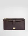 Dolce & Gabbana Dauphine Calfskin Card Holder In Purple
