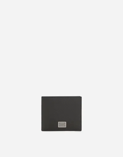 Dolce & Gabbana Dauphine Calfskin Wallet In Grey