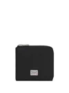 Dolce & Gabbana Black Calf Leather Logo Plaque Trifold Keyring Key Holder In Black