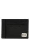 Dolce & Gabbana Logo Plaque Dauphine Leather Cardholder In Black