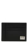 Dolce & Gabbana Dauphine-print Calfskin Card Holder In Black