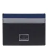 Dolce & Gabbana Dolce&gabbana Men Dauphine Cards Holder With Logo Plaque In Nero/blu Notte