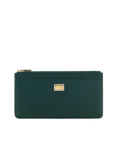 Dolce & Gabbana Dolce  Gabbana Dauphine Large Card Holder In Green