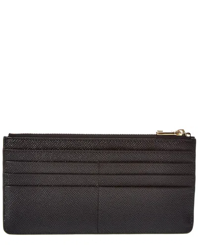 Dolce & Gabbana Dauphine Leather Card Case In Black