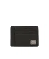 Dolce & Gabbana Dauphine Leather Card Holder In Black