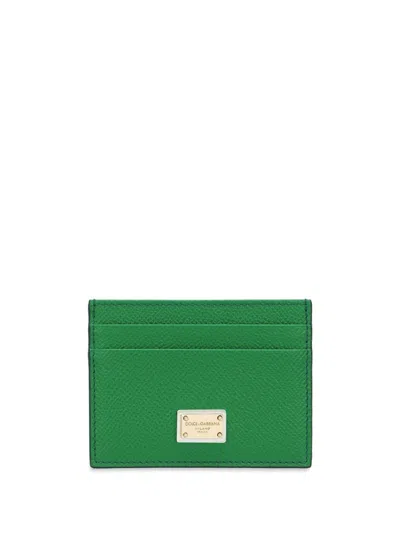 DOLCE & GABBANA DAUPHINE LEATHER CARD HOLDER