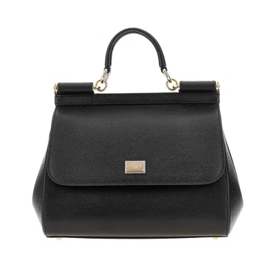 DOLCE & GABBANA DAUPHINE LEATHER LARGE 'SICILY' BAG