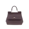 Dolce & Gabbana Medium Sicily Top Handle Bag In Dauphine Leather In Purple