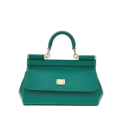 Dolce & Gabbana Dauphine Leather Mini 'sicily' Bag In Green