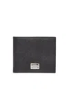 Dolce & Gabbana Black Textured Calf Leather Bi-fold Wallet In Black