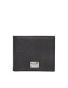 Dolce & Gabbana Black Textured Calf Leather Bi-fold Wallet In Black