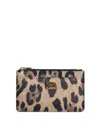 Dolce & Gabbana Dauphine Leopard Print Leather Card Holder In Multi