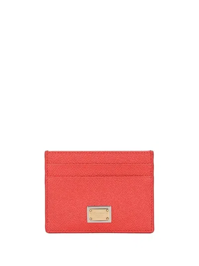 Dolce & Gabbana Logo Compact Card Holder In Red