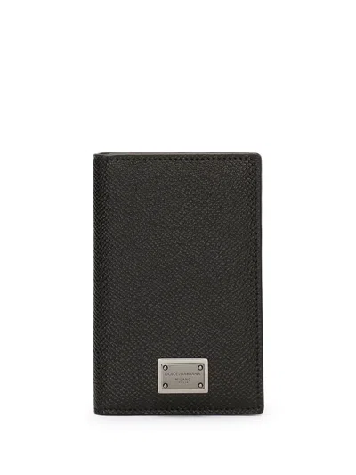 Dolce & Gabbana Dauphine Mini Bi-fold Cardholder For Men In Nero