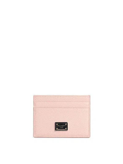 Dolce & Gabbana Dauphine Pink Calf Leather Card Holder