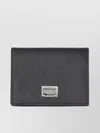 Dolce & Gabbana Black Textured Calf Leather Bi-fold Wallet In Grey