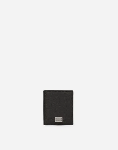 DOLCE & GABBANA DAUPHINE-PRINT CALFSKIN BIFOLD CARD HOLDER
