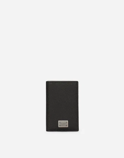 DOLCE & GABBANA DAUPHINE-PRINT CALFSKIN BIFOLD CARD HOLDER