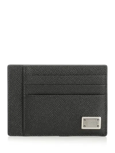 Dolce & Gabbana Black Card Holder With Logo Plaque