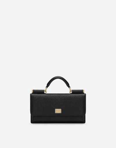 Dolce & Gabbana Dauphine-print Calfskin Mini Bag In ブラック