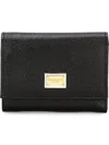 Dolce & Gabbana Black Leather Bifold Wallet With Logo Plate In Black