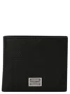 Dolce & Gabbana Black Bi-fold Wallet With Logo Plaque On The Front In Grained Leather Man In Black