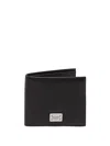 Dolce & Gabbana Black Textured Calf Leather Bi-fold Wallet In Nero