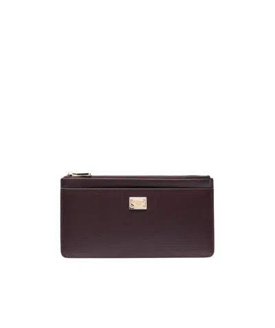 Dolce & Gabbana Dauphine Zip-up Cardholder In Black