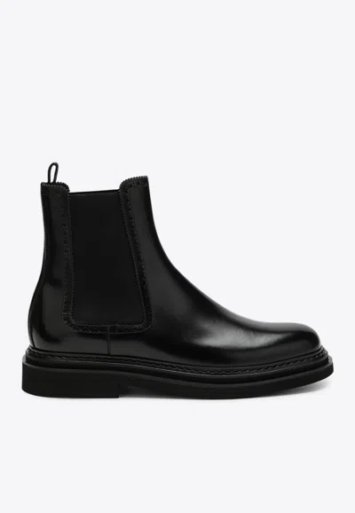 Dolce & Gabbana Day Classic Ankle Boots In Brushed Leather