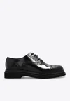 Dolce & Gabbana Day Classic Brushed Leather Brogue Shoes In Black
