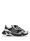 Dolce & Gabbana Panelled Leather Sneakers With Iconic Logo Patch In Black