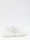 Dolce & Gabbana Accelerate Fabric Sneakers Leather Inserts In White