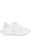 Dolce & Gabbana Accelerate Fabric Sneakers Leather Inserts In White